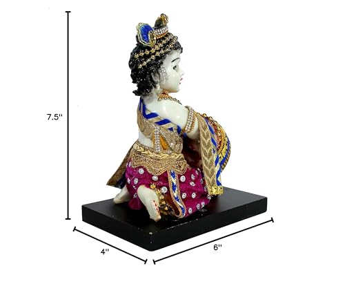 Estatua de Krishna talla a mano de resina 7.5 pulgadas miniatura 6