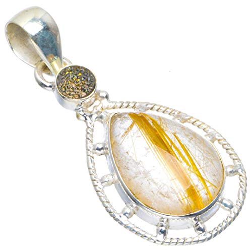 Pendentif Golden Rutile argent pour illuminer vos tenues bohèmes chic