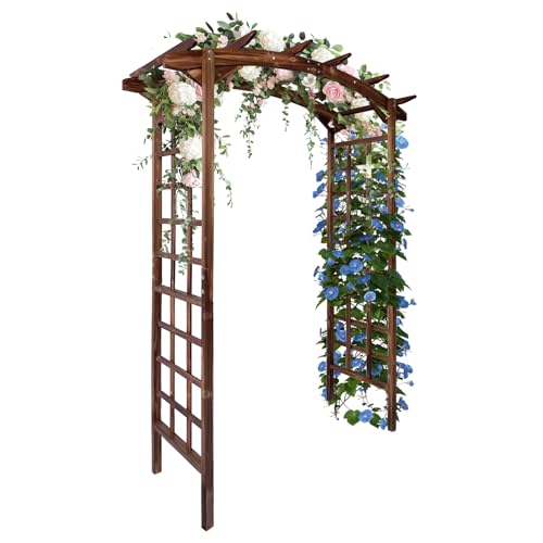 Crevyteg Arche de Jardin Robuste en Bois de Sapin – Pergola Treillis pour Plantes grimpantes – Décoration Mariage, entrée Patio, allée extensionérieure...