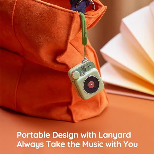 Image of Muzen Mini Bluetooth Speaker, Button Small Cute Portable Metal Retro Wireless Speaker with Loud Volume Great Sound and Portable Lanyard & Gift Bag for Office Classic Vintage Decor
