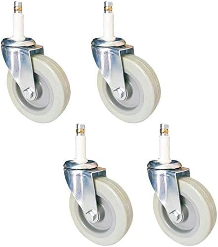 Caster Wheels 4 inch Dining Car Universal Wheel Mount Stainless Steel Hotel Meal Wheel Forniture Table Trolley Workbench 4Pcs (White Universal)