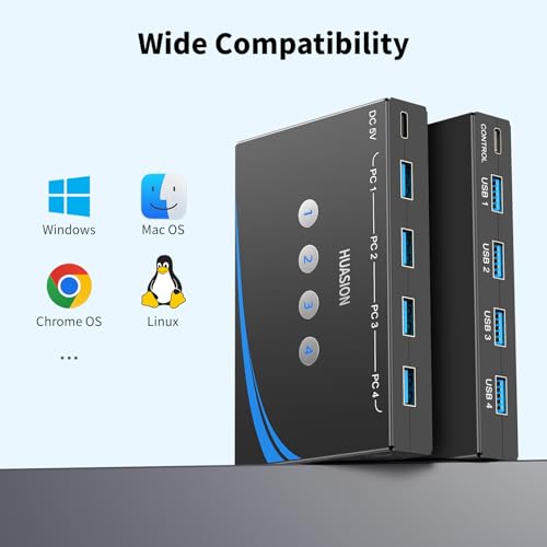 Commutateur USB 3.0 hub switch pour clavier souris et scanner avec sortie audio jack