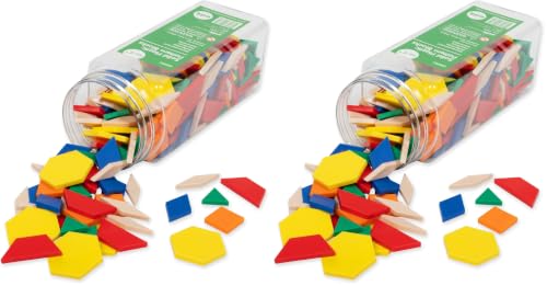 Image of edxeducation Plastic Pattern Blocks, Set of 250, Early Geometry Skills (Pack of 2)