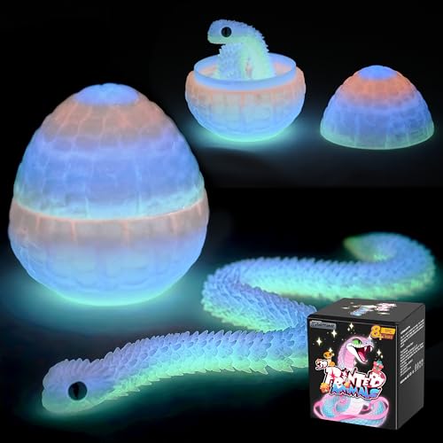 Cybermaker 3D Printed Snake Toy Snake Egg, Flexible