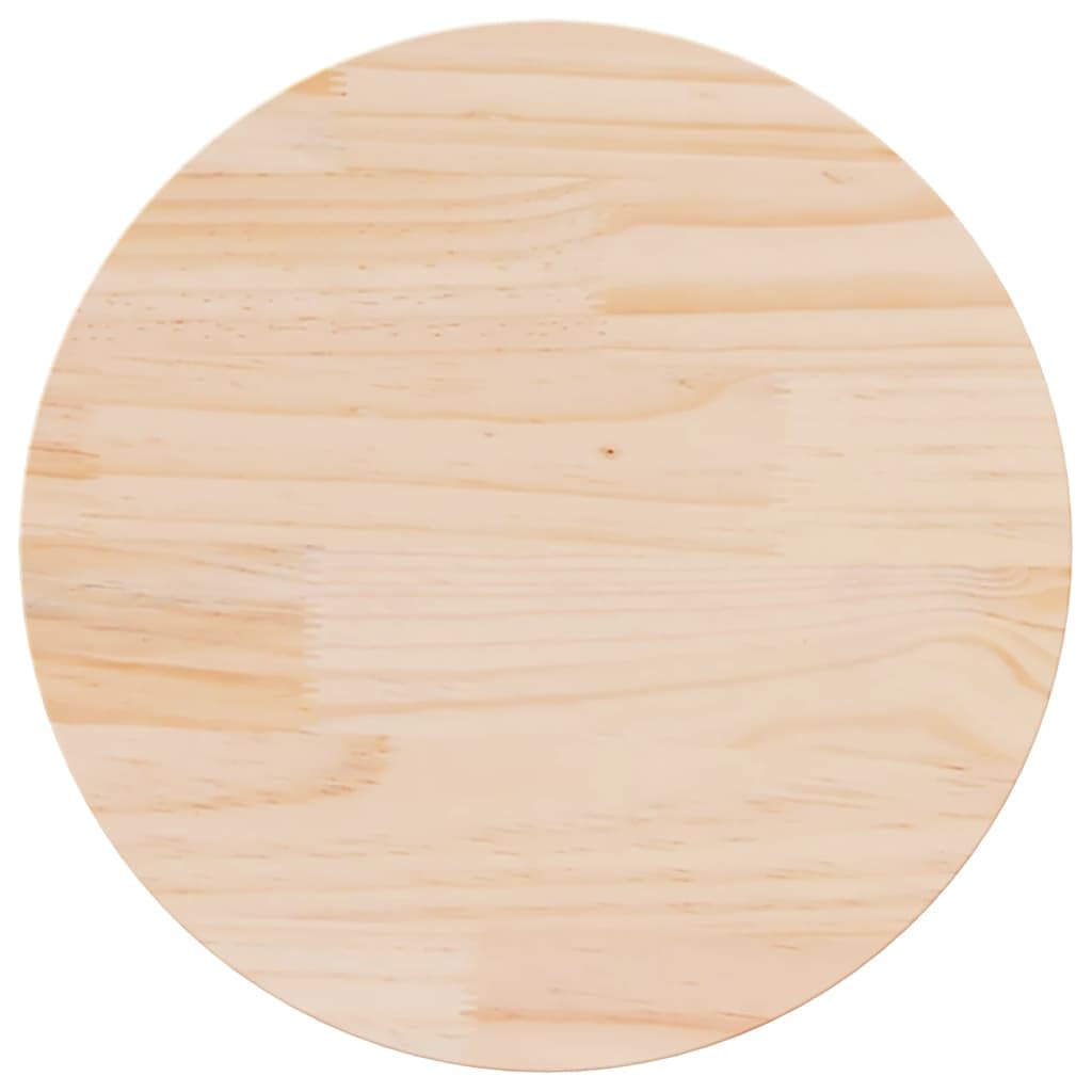 vidaXL Table Top, 60 cm Diameter x 2.5 cm Thick, Solid Pine Wood, Non Assembly, Round, Replacement Coffee or Dining Table Top, for Kitchen or Home Indoor Furniture