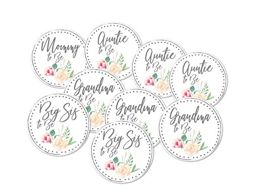 Baby Shower Mommy to Be Grandma, Big Sister, Aunt Button Favors Set of