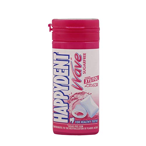 Image of Happydent Wave Xylit Sugarfree Chewing Gum - Fruit Flavour, 30.6g