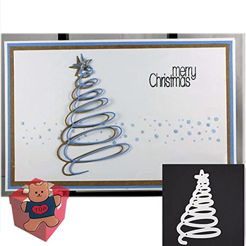 Christmas Tree Cutting Dies for Card Making，Christmas Tree Cutting Dies Cut Stencils for DIY Scrapbooking Photo Album Decorative Embossing Paper Dies for Card Making Templated+Cute Brooch Pin