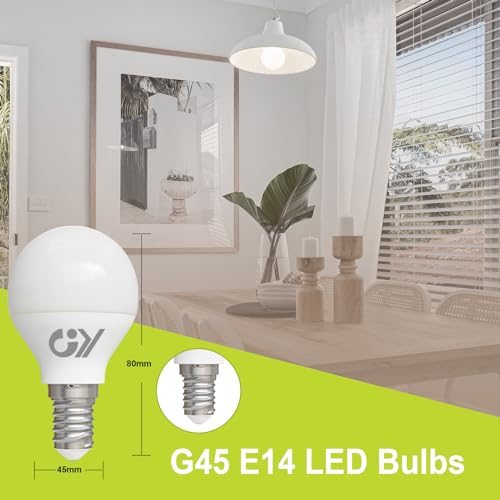GY E14 LED Bulbs Cool White G45 Energy Efficient, 4.9W 6500K 807 Lumen Energy Saving Replaces 60W, 280° Non-dimmable, 12 Pack - Image 3