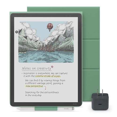 Kindle Scribe Essentials Bundle - Amazon Kindle Scribe Colorsoft 32GB - Graphite Premium Pen Plant-Based Leather Folio Cover-Graphite Power Adapter product thumbnail 2