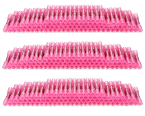 200 Pcs Heat Shrink Butt Wire Connectors – Red, AWG 22–16