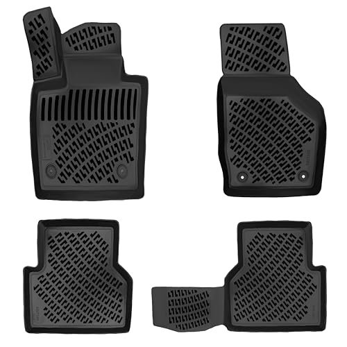 RizLiner Q3 2015-2018 Tapetes de chão 3D ajuste personalizado compatível com Audi Rubber Car Mats Forro de piso medido a laser para todos os climas, resistente, impermeável, inodoro, antiderrapante