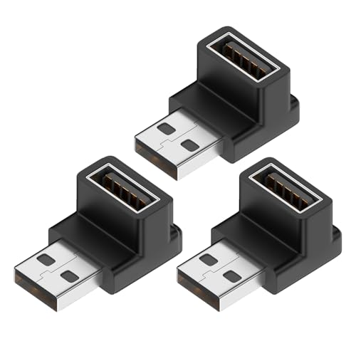 ���{�̒������ MSL FORCE USB-A�I�X to USB-A���X USB3.2 �ϊ��A�_�v�^ 10Gbps �����f�[�^�]�� L�� U�� ���p 3A ���^ �y�� �v���O&�v���C wxm-10g (E�^�C�v, 3�Z�b�g(3�ڃ^�_))