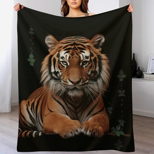 Couverture tigre en flanelle douce 127x152 cm pour lit et canapé - 5