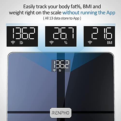 RENPHO Wi-Fi Body Composition Scales, Scales for Body Weight with Baby Mode, Bluetooth Body Fat Scale, Digital Weighing Bathroom Smart Scale Body Composition Monitor with App for Fitness, Elis Aspire