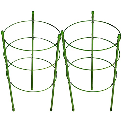 LEOBRO Tomato Cage, 2PCS Tomato Cages for Garden, Plant Trellis for Tomato Cucumber, Peony Cages and Support, Plant Stakes for Tomato, Pepper, Climbing Plants, Flower, 17.7' High, 8.66' Inner Diameter