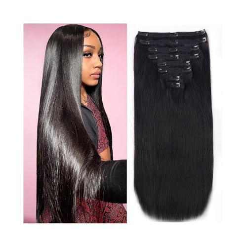 Extensiones de cabello natural con clip de pelo liso Remy brasileño
