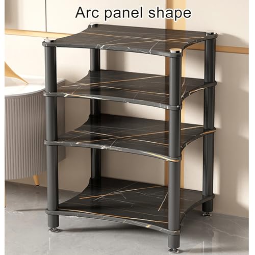 Meuble audio à 4 niveaux : tour stéréo robuste et support multimédia d'angle
