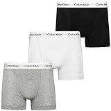 Calvin Klein Pack de 3 Calzoncillos Bóxer para Hombre Tejido Elástico, Multicolor (Black/White/Grey Heather), M