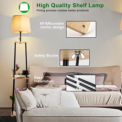 Bulbeats Shelf Floor Lamp, Standing Reading Light With 2 Shelves For Living Room thumb #5