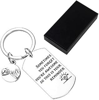Inspirational Gifts Keyring , Sometimes You Forget Youre Awesome So This Is Your Reminder Birthday Gifts Keychain for Best Friend Daughter Mom Husband Wife with Gift Box