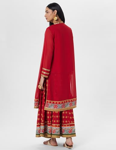Image of W for Woman Women's Synthetic Straight Fit Straight Kurta