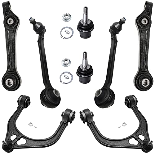 Image of Detroit Axle - RWD Front 8pc Control Arms Kit for Chrysler 300 Dodge Challenger Charger Magnum, Upper & Lower Control Arms w /Ball Joints Lower Ball Joints Replacement