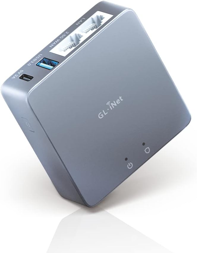 GL.iNet MT2500A (Brume 2) VPN Security Gateway, 2.5G WAN Gigabit LAN Port, Internet Security VPN Cascade Connection, OpenVPN and WireGuard Compatible, Home, Office, Remote Work, Japanese Setting