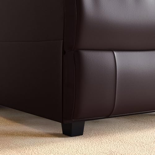Image of Home Centre Stockholm Half Leather 1-Seater Push Back Lounge Recliner - Brown