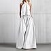 Women's Casual White And -neck Sleeveless Top And Skirt Set, Neck Top & High Waist Wide Leg Pants (White, XXL)