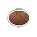 Brown Leather Design Mirror Portable Fold Hand Makeup Double Side Glasses