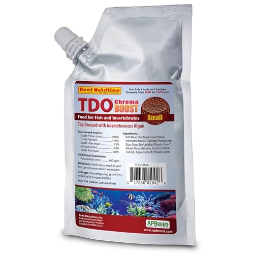 Reed Mariculture TDO Chroma Boost 3 Oz Reef Nutrition Pellet Aquarium Fish Food (Small Pellet 0.8-1.4mm for 1