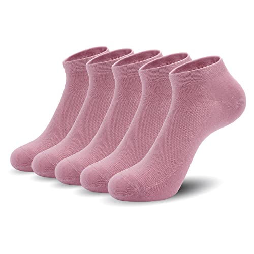 Image of SERISIMPLE Ultra-Thin Comfort Viscose Bamboo Mesh Ankle Socks for Women -Breathable Lightweight Low-Cut Socks 5 Pairs