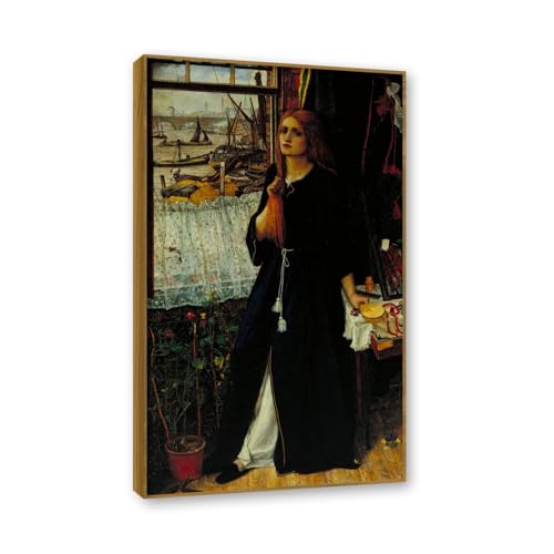 Tableau religieux Pensées du passé pour habiller un mur vide avec un cadre doré élégant