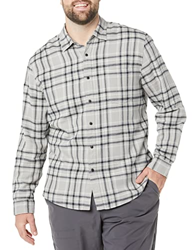 Image of Amazon Essentials Men's Regular Fit Long-Sleeve Flannel Shirt, Soft Brushed Cotton, Lightweight yet Warm