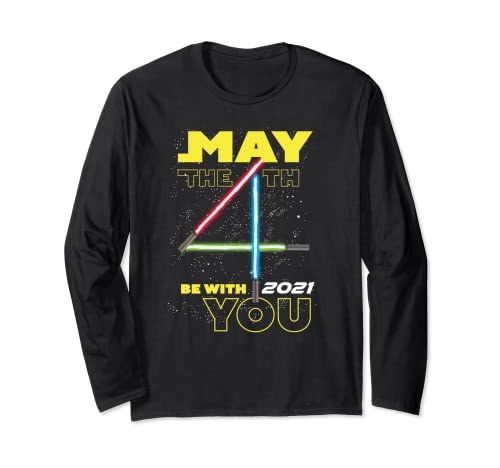 T-shirt Star Wars May The 4th Be With You 2021 à manches longues pour fan de sabre laser