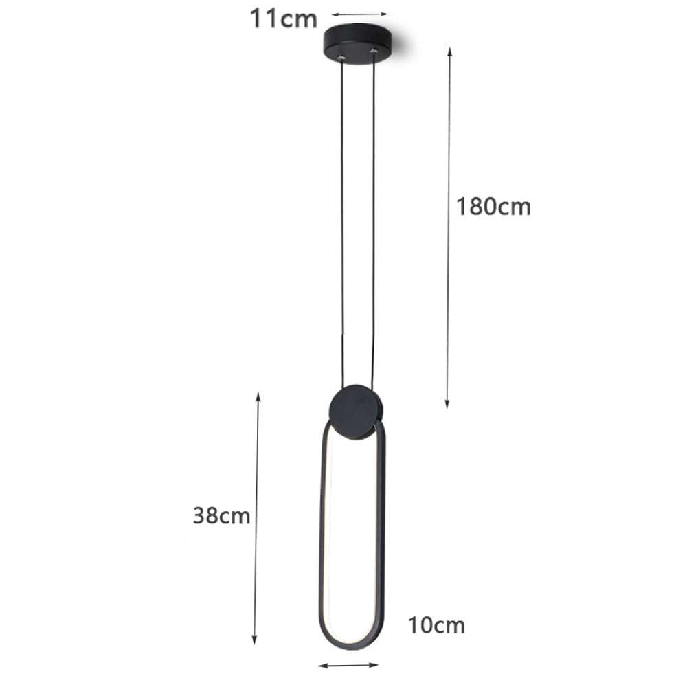 2 Pezzi Lampadario 11W LED Moderna Lampada a Sospensione in Alluminio Lampada da soffitto Creativa per Cucina Sala da pranzo Soggiorno Camera da letto, nero