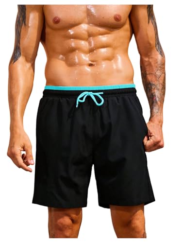 SweatyRocks Men's Swim Trunks with Compression Liner 5 inch Beach Quick Dry Swim Shorts