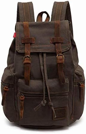QWKZH Backpacks Fashion Men's Backpack Vintage Canvas Mochila Feminina Men's Travel Bags Large Capacity Laptop Backpack Male BackBag