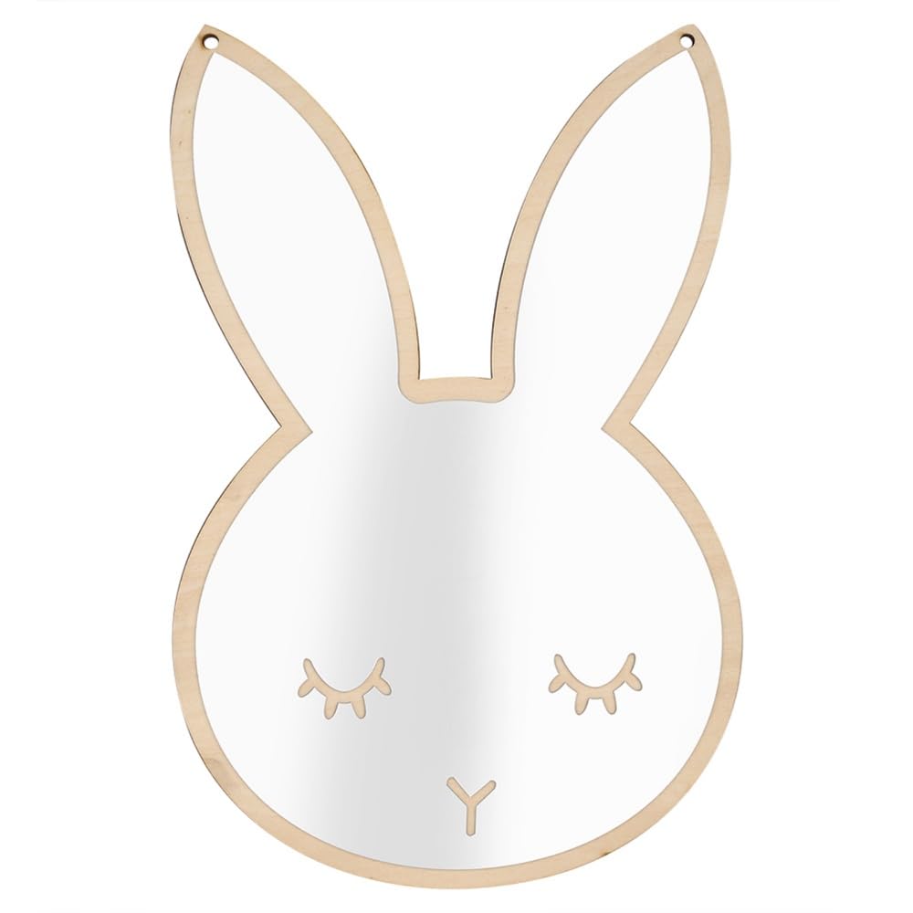 Moumouten Silver Kids Room Mirror, Nordic Acrylic Decorative Mirror, Art Home Crafts Nursery Decoration Shatterproof Mirror Suitable For Children Bedroom Living Room Spaces Room (Rabbit)