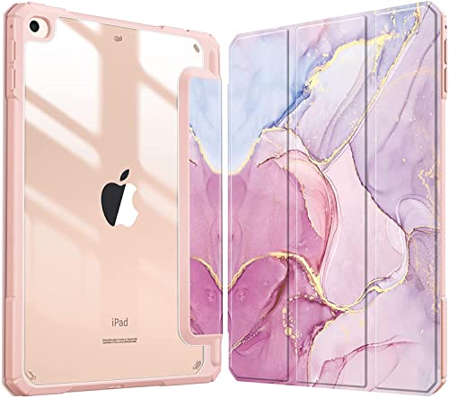 Image of SwooK Hybrid Case for 7.9 inch iPad Mini 5 /4 - Shockproof Clear Back Shell Flip Cover Case (Glittering Marble)