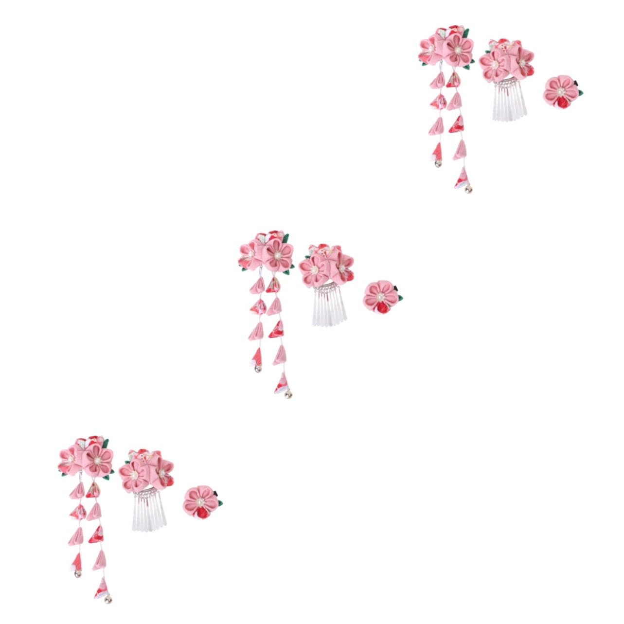 FRCOLOR 3 Set Di Fermagli Per Con Motivo Giapponese Fermagli Laterali Per Da Donna Design Floreale Accessori Per Eleganti Per Le Donne 3 Pezzi*3
