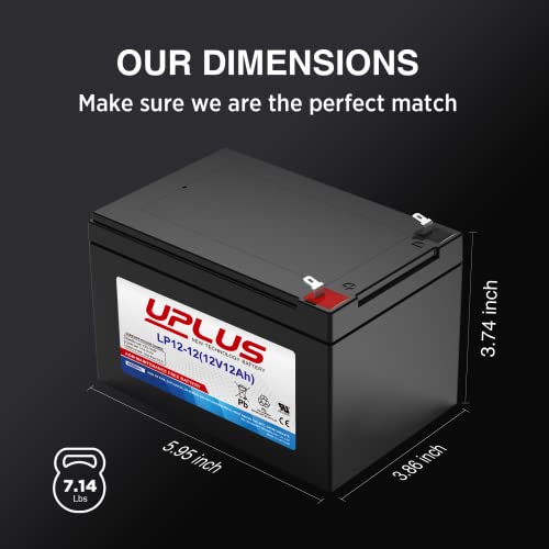 Uplus Lp12-12 12V 12Ah Rechargeable Agm Battery, Djw12-12Ad Sealed Lead Acid Battery Replacement Batteries For Kids Power Wheel Jeep, Fish Finder, Mobility Scooter, Ups Etc. #TOP4