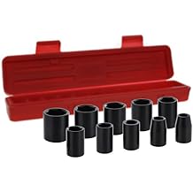 1/2 Impact Socket Set SAE/Inch - Shallow 1/2 Drive Mpact Socket Set - 10-Piece 6-Point Cr-v Sockets With Case | Includes Sizes 7/16, 1/2, 9/16, 5/8, 11/16, 3/4, 13/16, 7/8, 15/16 & 1- Drixet
