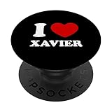 I Love Xavier I Heart Xavier Funny Xavier PopSockets Swappable PopGrip