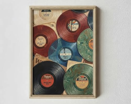 Poster éclectique de qualité supérieure affiche vintage disque vinyle 60x80cm