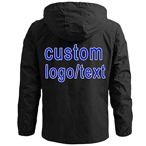 Custom Jackets for Men Design Your Own Windbreaker Personalized Rain Jacket With Logo Text3