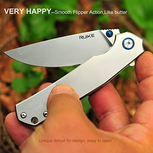 Ruike Tactical Folding Pocket Knife For Men,14C28N Stainless Steel Blade,Frame Lock,Edc Small Camping Knives Belt Clip Carry,Lightweight Survival Flipper Microtech Elemental Utility Fishing Hiking Work Razor Sharp Opening Gear Tool Father Dad Gifts #TOP4