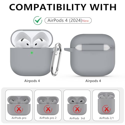 Image of Ljusmicker for AirPods 4 Case 2024 with Cleaner Kit,Light Grey