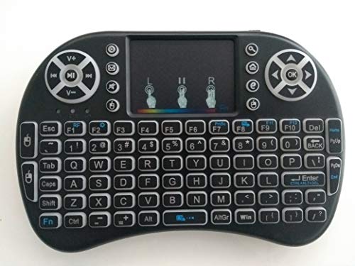 Mini teclado inalámbrico con panel táctil y retroiluminación LED incorporado, batería recargable...